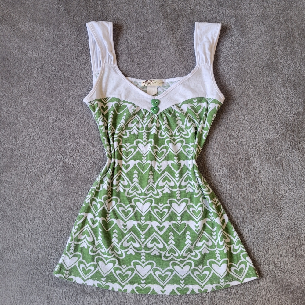 2000s y2k green cami / tank top